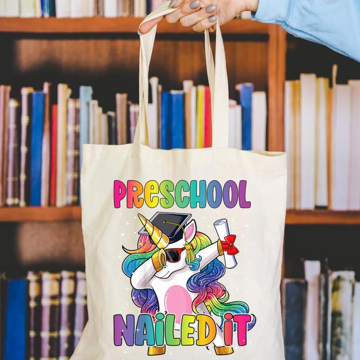 Kids Preschool Graduate Unicorn Nailed It Preschool Graduation Canvas Tote Bag