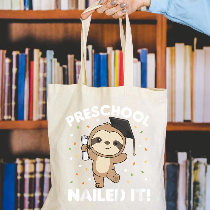 Kids Kids Preschool Nailed It Sloth Graduation Canvas Tote Bag