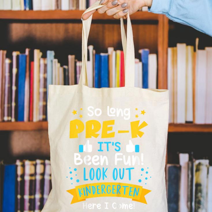 Kids So Long Pre-K Graduation 2025 School Kindergarten Here Come Canvas Tote Bag