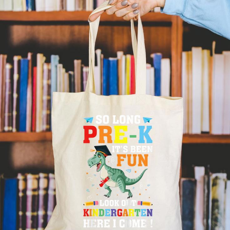 Kids So Long Pre-K Preschool Graduation Kindergarten Here I Come Canvas Tote Bag