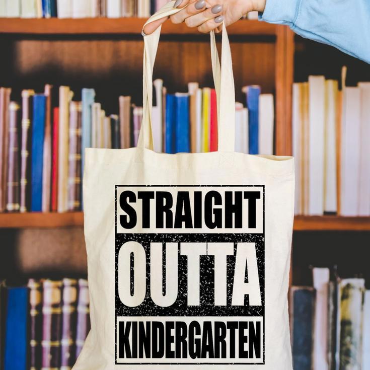 Kids Straight Outta Kindergarten Shirt Boy Girl Graduation Canvas Tote Bag