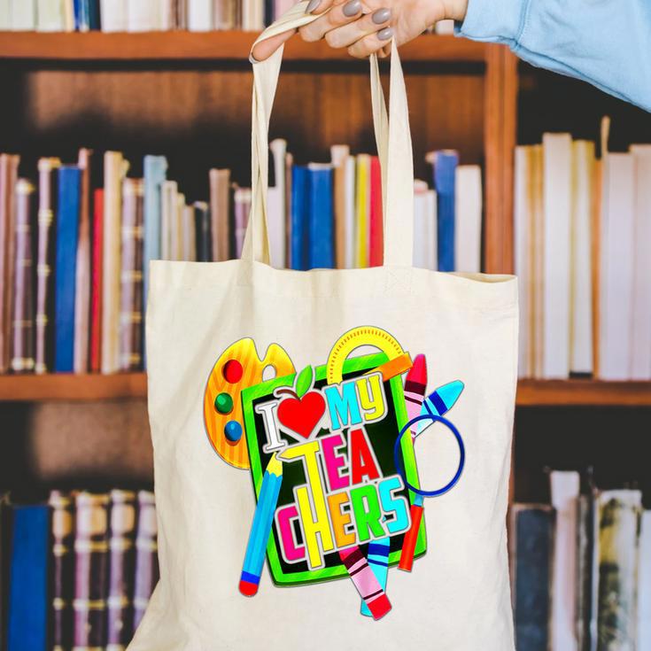 Kids Teens Graduation I Heart My Teachers I Love My Teachers Canvas Tote Bag
