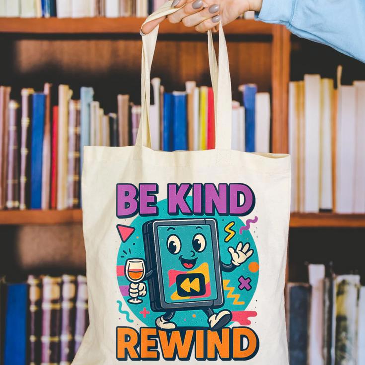 Be Kind Rewind 90s VHS Nostalgia Retro Canvas Tote Bag