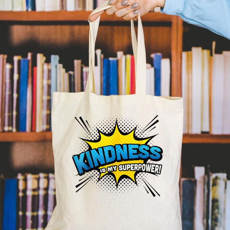 Kindness Is My Superpower Retro Comic Book T-Shirt Canvas Tote Bag