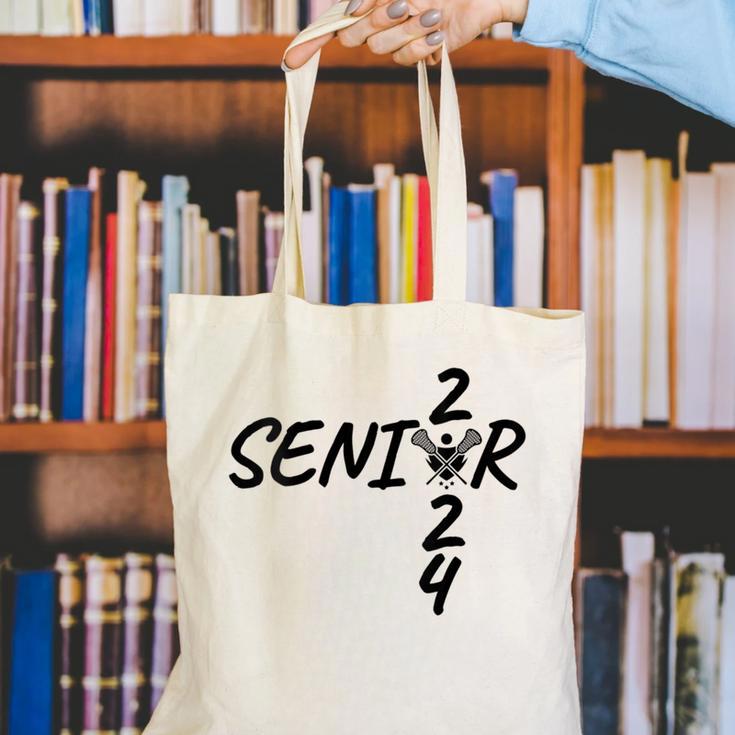 Lacrosse Senior 2024 Sticks And Ball Graduation Canvas Tote Bag