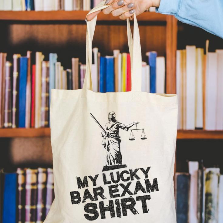 Law School Graduation My Lucky Bar Exam Shirt Lawyer Canvas Tote Bag