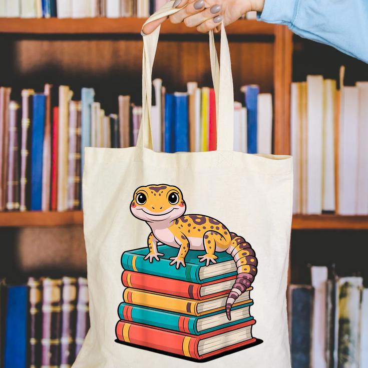 Leopard Gecko Book Lover Reading Canvas Tote Bag Leopard Gecko Book Lover Reading Canvas Tote Bag