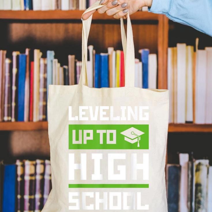 Leveling Up To High School Tee Shirt Gaming Graduation Canvas Tote Bag