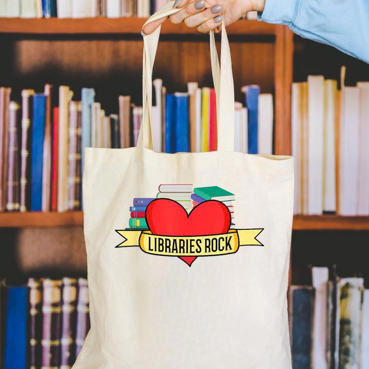 Librarian Library Assistant Libraries Rock Book Lover Canvas Tote Bag