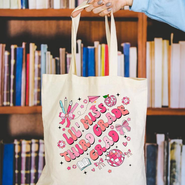 Lil Miss Third 3rd Grade Grad Graduation Last Day Girls Kid Canvas Tote Bag