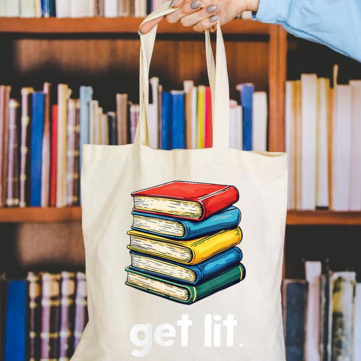 Get Lit With Books Canvas Tote Bag