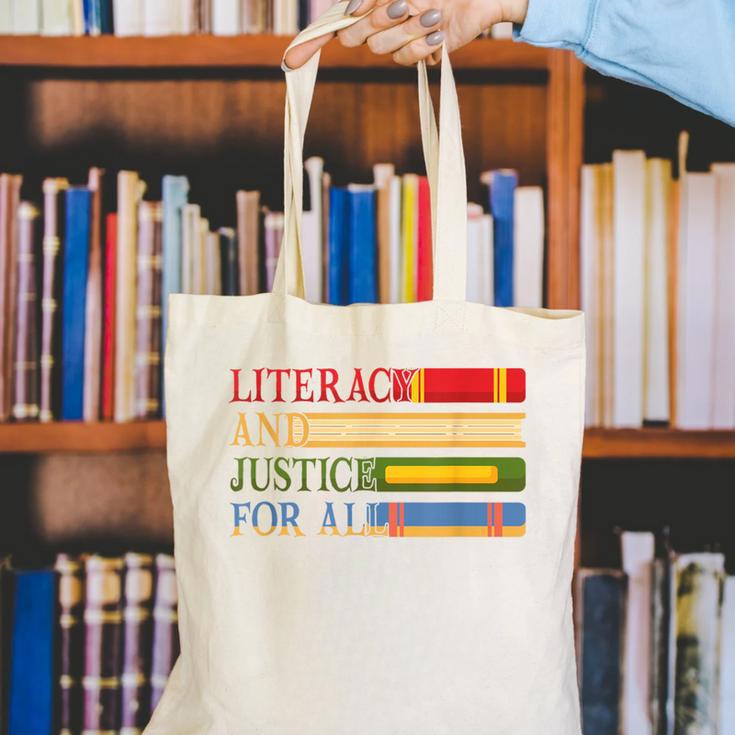 Literacy And Justice For All Reading Book Club Librarian Canvas Tote Bag