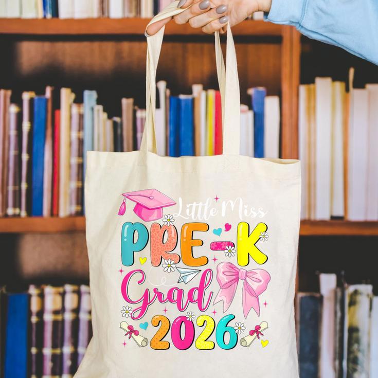 Little Miss Pre-K Grad 2026 Preschool Graduation Kids Girls Canvas Tote Bag