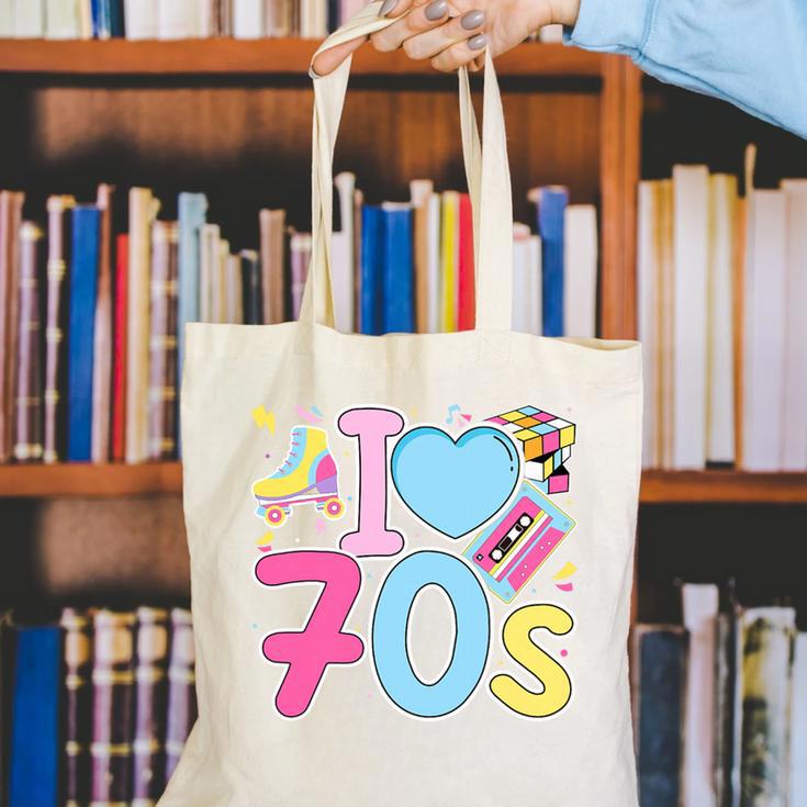 I Love 70's Retro Style Nostalgia Vibe 1970's Party Premium Tri-Blend Canvas Tote Bag I Love 70's Retro Style Nostalgia Vibe 1970's Party Premium Tri-Blend Canvas Tote Bag