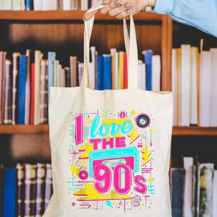 I Love The 90'S 90s Nostalgia Canvas Tote Bag I Love The 90'S 90s Nostalgia Canvas Tote Bag