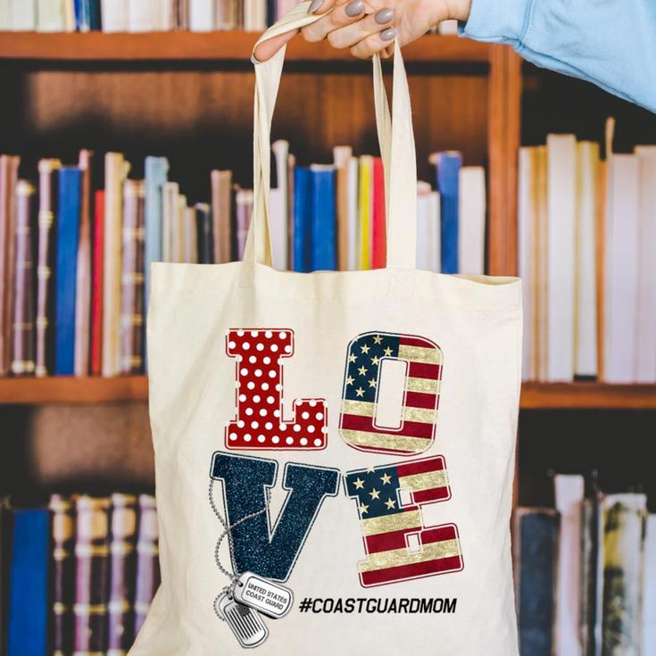 Love Coast Guard Mom Proud Coast Guard Graduation Mom Canvas Tote Bag