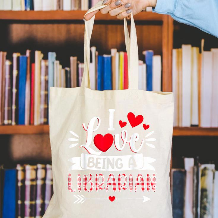 I Love Being A Librarian Library Book Valentine's Day Canvas Tote Bag I Love Being A Librarian Library Book Valentine's Day Canvas Tote Bag