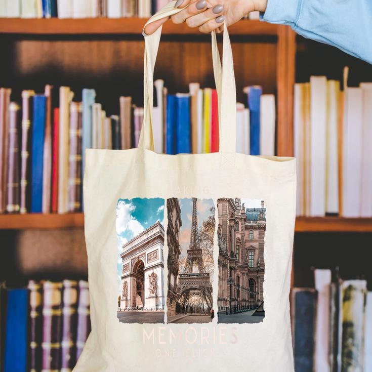 Making Memories In Paris Photo Nostalgia Travel Humor Canvas Tote Bag