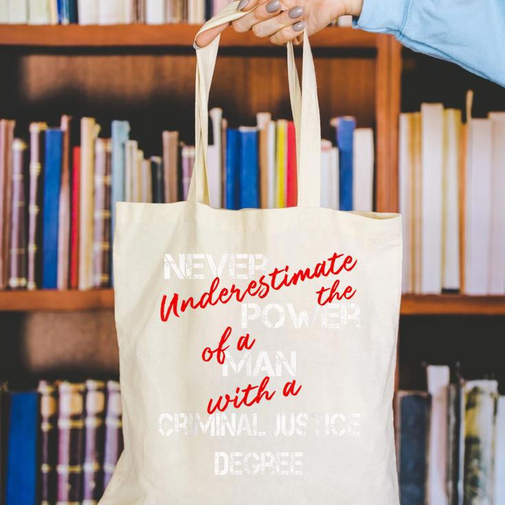 Man Criminal Justice Degree Graduation Or Career Canvas Tote Bag