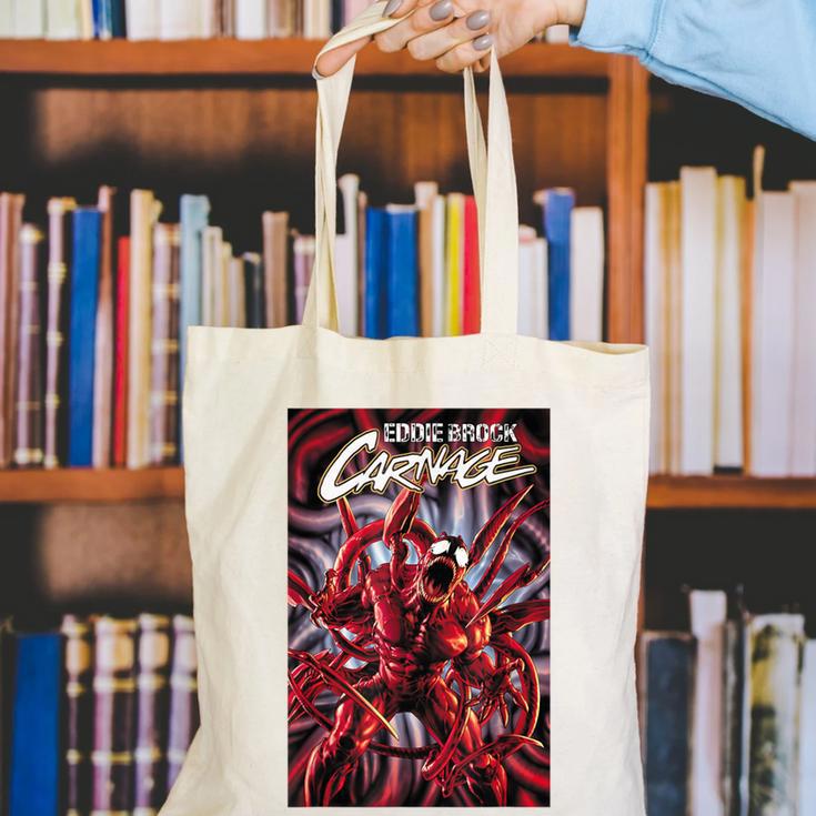 Marvel Spider-Man Eddie Brock Carnage Comic Book Cover Canvas Tote Bag