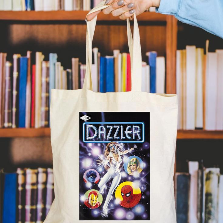 Marvel Universe Classic Dazzler Light Power Comic Book Cover Canvas Tote Bag Marvel Universe Classic Dazzler Light Power Comic Book Cover Canvas Tote Bag
