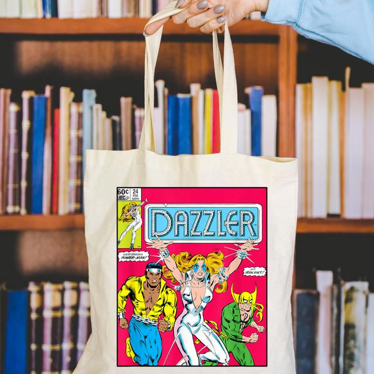 Marvel Universe Classic Dazzler Vintage Comic Book Cover Canvas Tote Bag