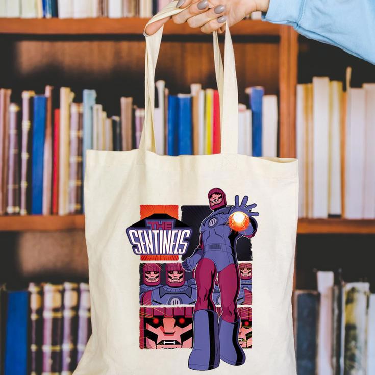 Marvel X-Men '97 Sentinels Vintage Classic Comic Book Panels Canvas Tote Bag
