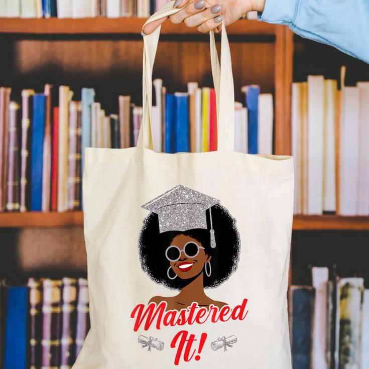 Master Degree Graduation Gifts Black Girl Canvas Tote Bag