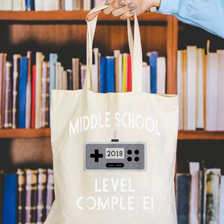 Middle School Graduation Shirt Level Complete Video Gamer Canvas Tote Bag