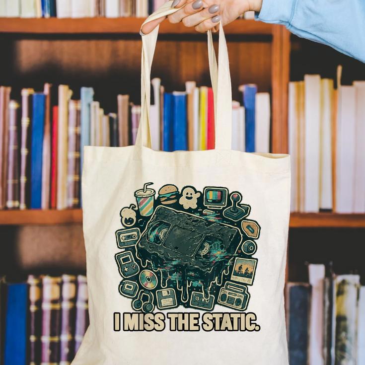 I Miss The Static Retro VHS Nostalgia Art Canvas Tote Bag