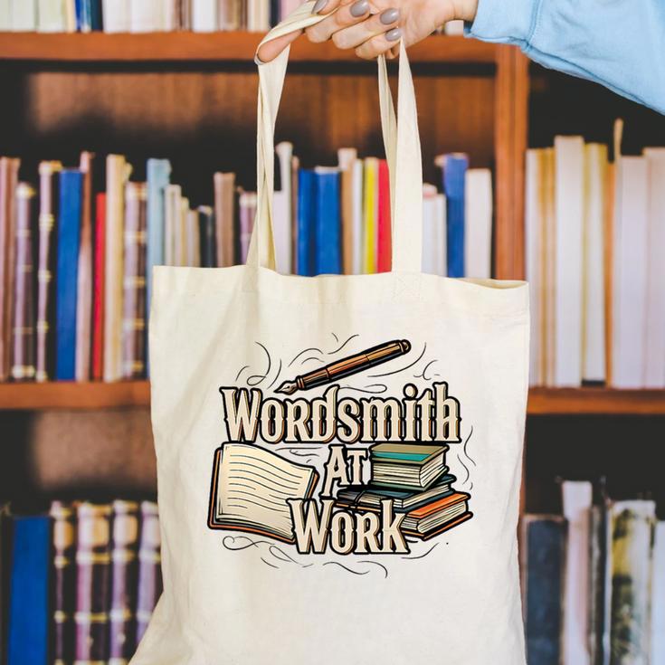 Wordsmith At Work Vintage Writer & Author Pen Book Lover Canvas Tote Bag Wordsmith At Work Vintage Writer & Author Pen Book Lover Canvas Tote Bag