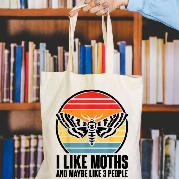 I Like Moths And Maybe 3 People Insect Moth Lovers Introvert Canvas Tote Bag