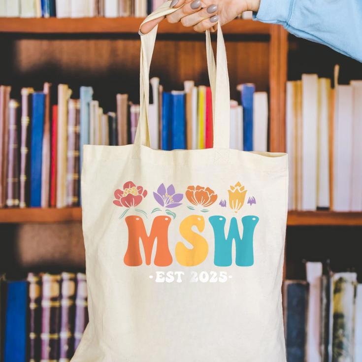 MSW Est 2025 Graduation School Social Worker Shirt Master Canvas Tote Bag