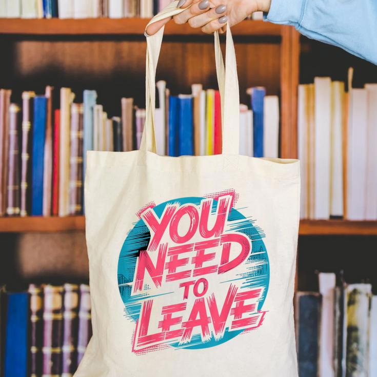 You Need To Leave Introvert Mood Space Canvas Tote Bag You Need To Leave Introvert Mood Space Canvas Tote Bag