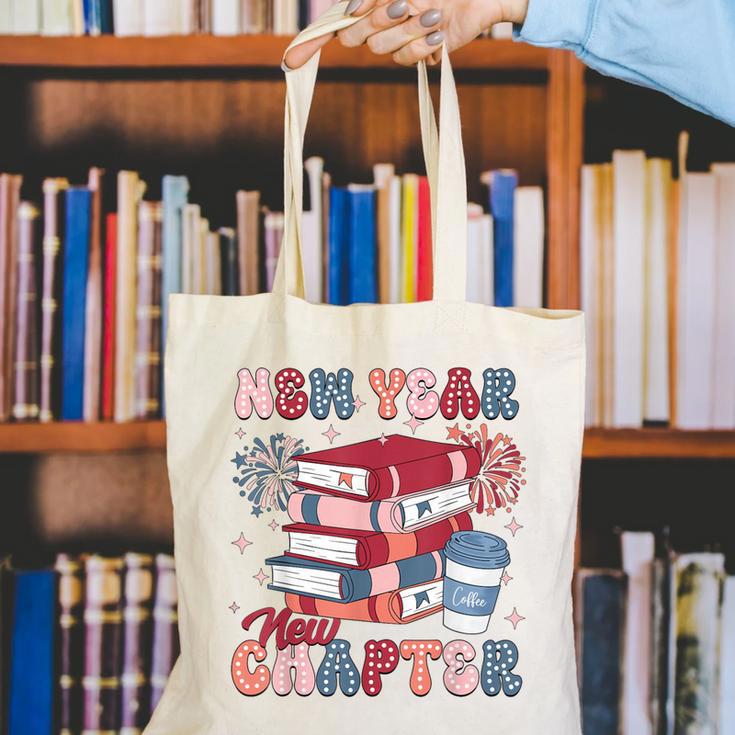 New Year New Chapter Happy New Year 2025 Book Lover Canvas Tote Bag