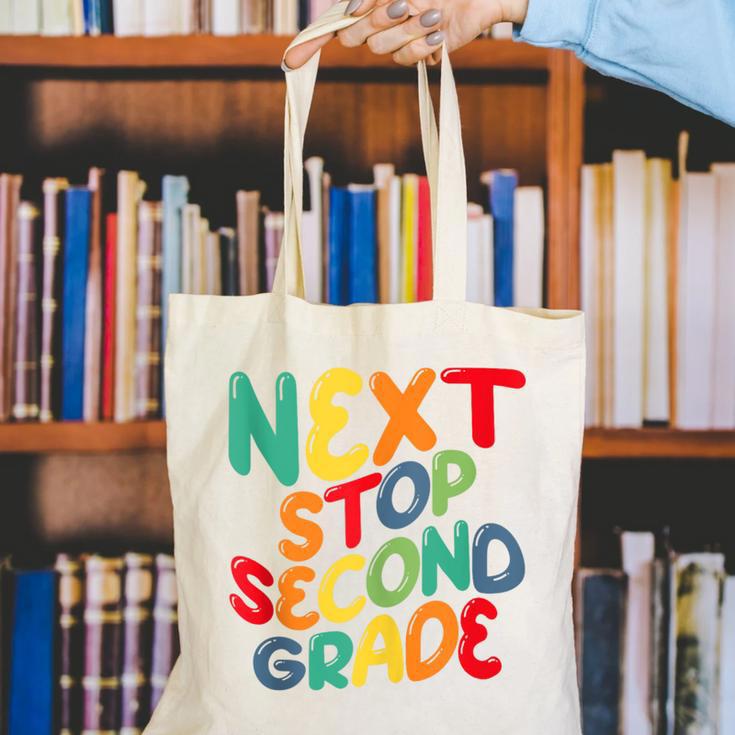 Next Stop Second Grade 1st Grade Graduation Day Kids Canvas Tote Bag
