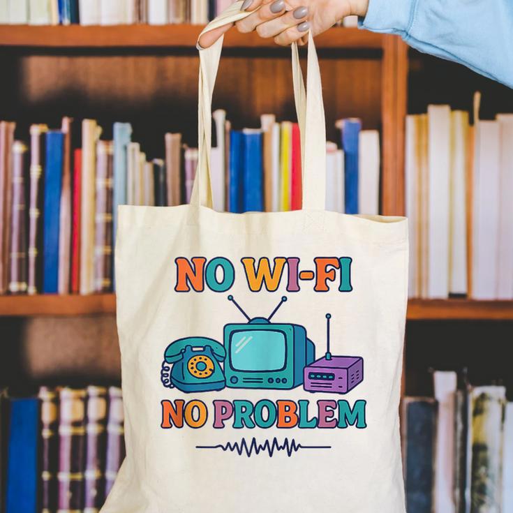 No Wi-Fi No Problem – Retro Dial Up Tech Nostalgia Canvas Tote Bag No Wi-Fi No Problem – Retro Dial Up Tech Nostalgia Canvas Tote Bag