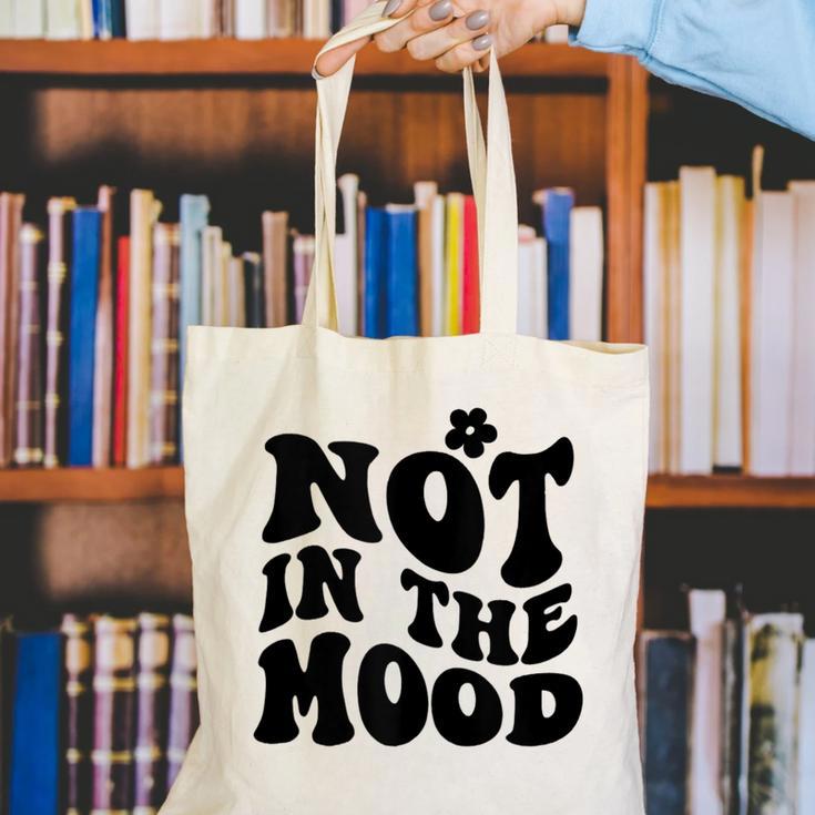 Not In The Mood Anti Social Introvert Sarcastic Retro Canvas Tote Bag