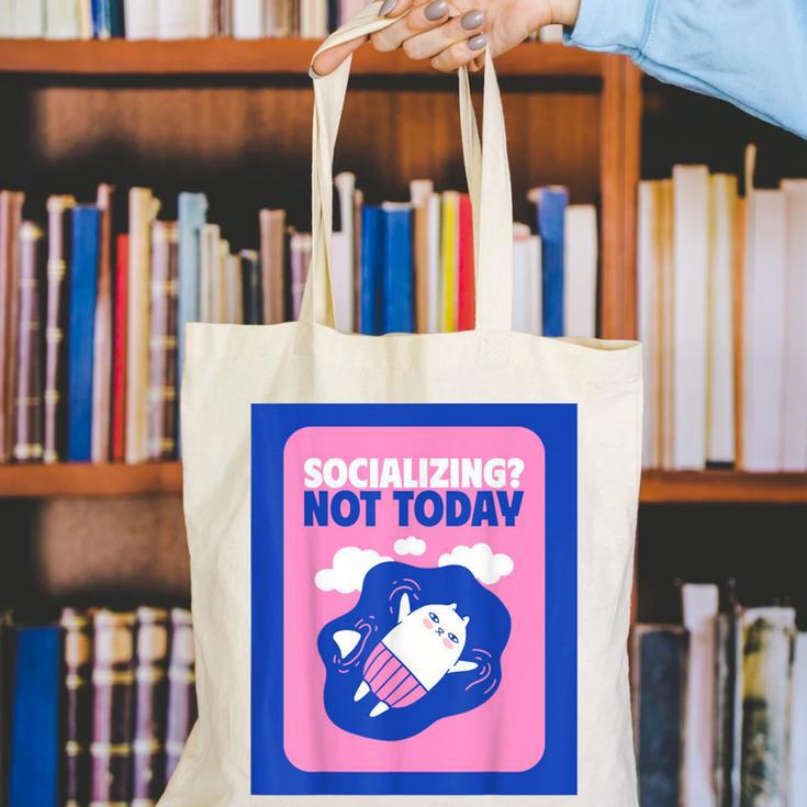 Not Today Cool Fun Cute Introvert Cat Character Canvas Tote Bag Not Today Cool Fun Cute Introvert Cat Character Canvas Tote Bag