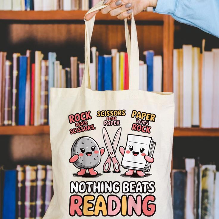 Nothing Goes Beyond Reading Rock Paper Scissors Book Canvas Tote Bag Nothing Goes Beyond Reading Rock Paper Scissors Book Canvas Tote Bag