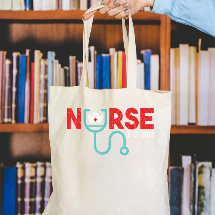 Nurse Est 2018 New Graduation Nursing School T-Shirt Canvas Tote Bag