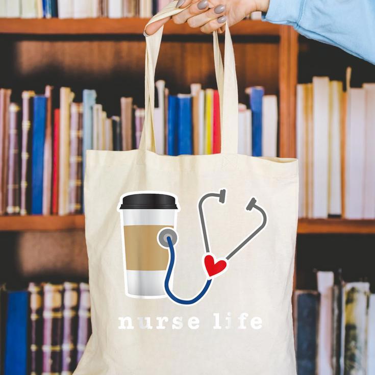Nurse Life Graphic Nursing School Graduation Canvas Tote Bag