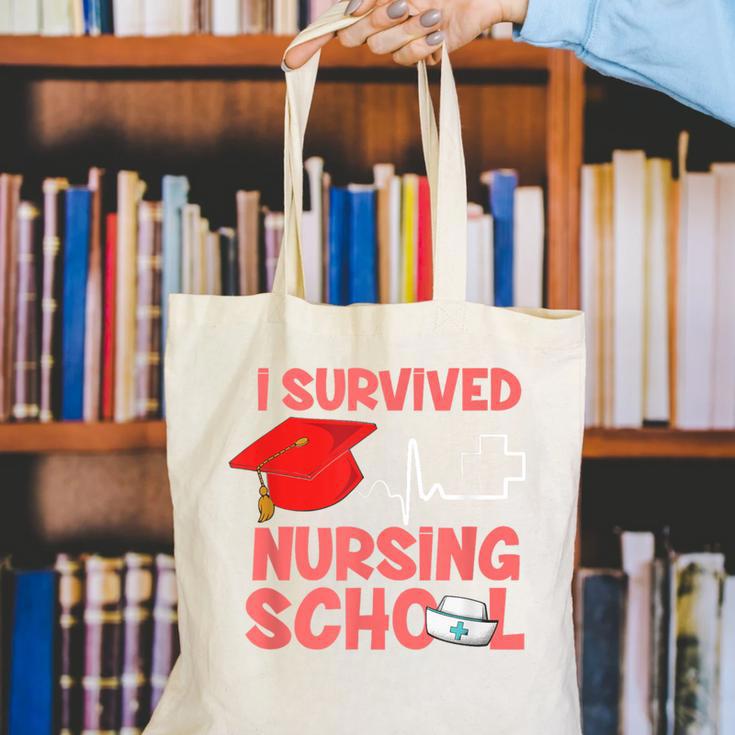 Nurse Survived Nursing School Graduation Canvas Tote Bag