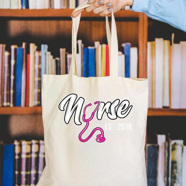 Nursing Graduation Nurse Est 2018 T-Shirt Canvas Tote Bag