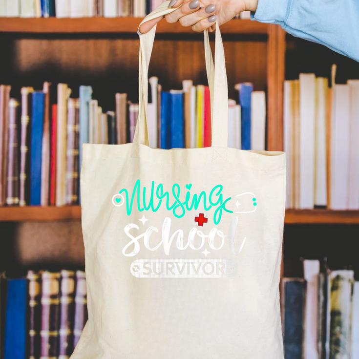 Nursing School Survivor RN Grad Nurse Graduation Student Canvas Tote Bag