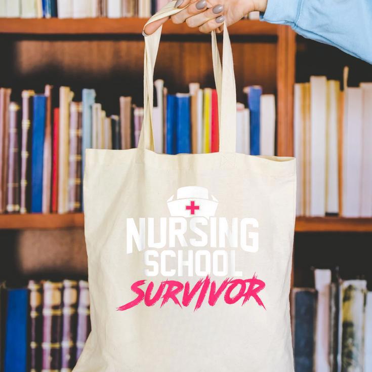 Nursing School Survivor Shirt Graduation Party Tee Canvas Tote Bag