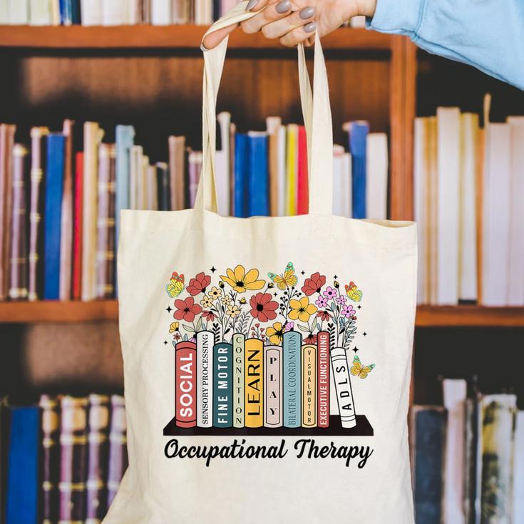 Occupational Therapy Wildflower Book OT Therapist Assistant Canvas Tote Bag