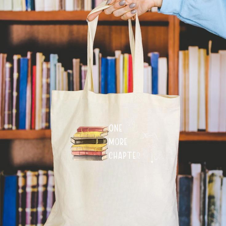 One More Chapter Sign Language Deaf Reading Book Lover Canvas Tote Bag
