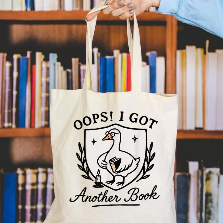 OOPS I GOT Another Book Design Canvas Tote Bag