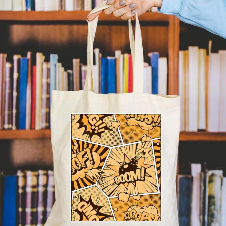 Orange Comic Book Orange Color Graphic Premium Tri-Blend Canvas Tote Bag